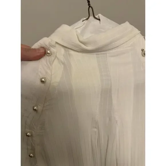 $789 Palmer//Harding Womens Ivory tenderness Detachable Button-Up Shirt top - Picture 12 of 12